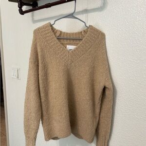 Aerie Tan V-Neck Sweater